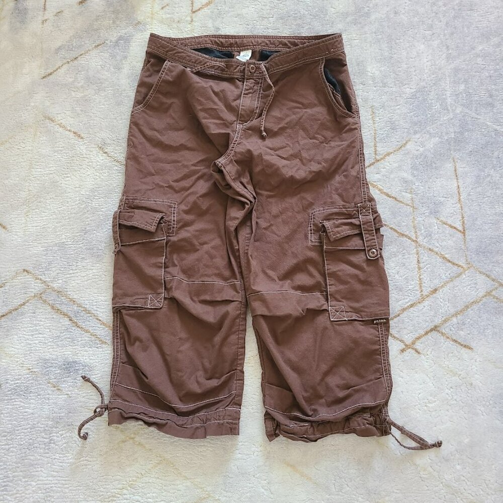 Prana Cargo Cropped Pants Brown Hiking Outdoor Gorpcore men's M - Picture 2 of 9